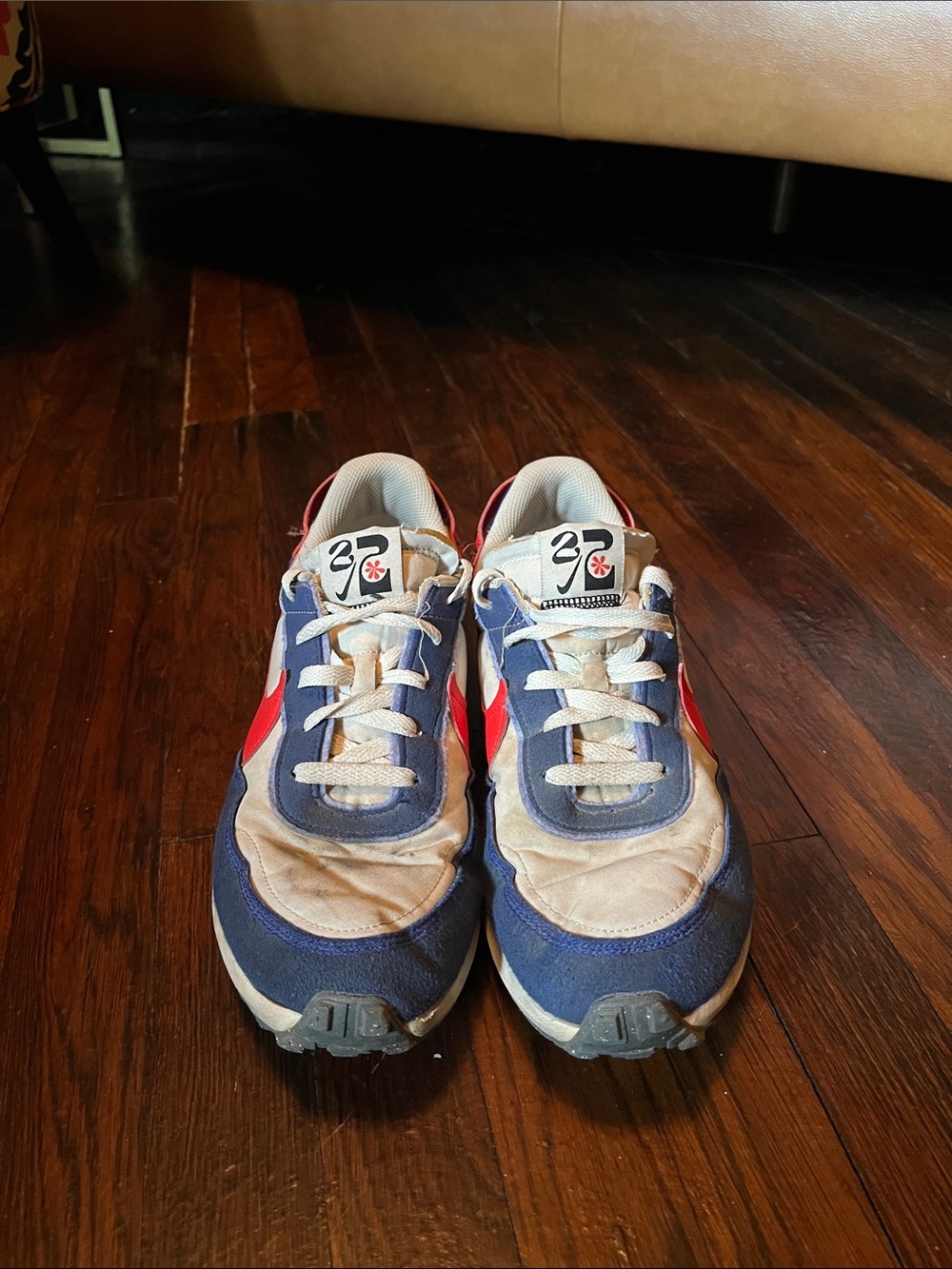 Nike Navy and Red Men's Athletic Sneakers